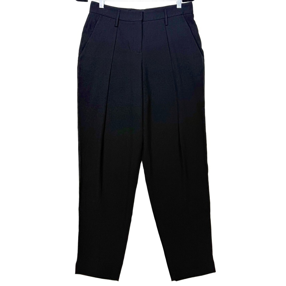 Babaton Pleated Crepette Trousers in Black